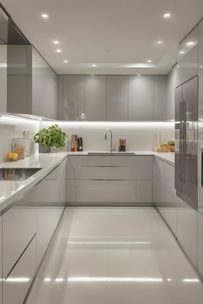 L-Shaped Compact Kitchen with Integrated Built-in Oven & Chimney Hub #83